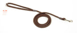 brown braided dog lead with clip and ring