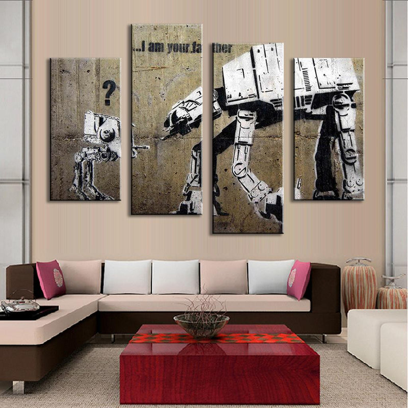 I Am Your Father Banksy 4 Piece Panel Art