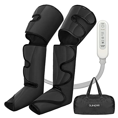 QUINEAR Leg Massager, Air Compression Leg Circulation System Wraps Feet, Calves & Thighs Helpful for Muscles Relaxation and Swelling Cramps Pain Relief