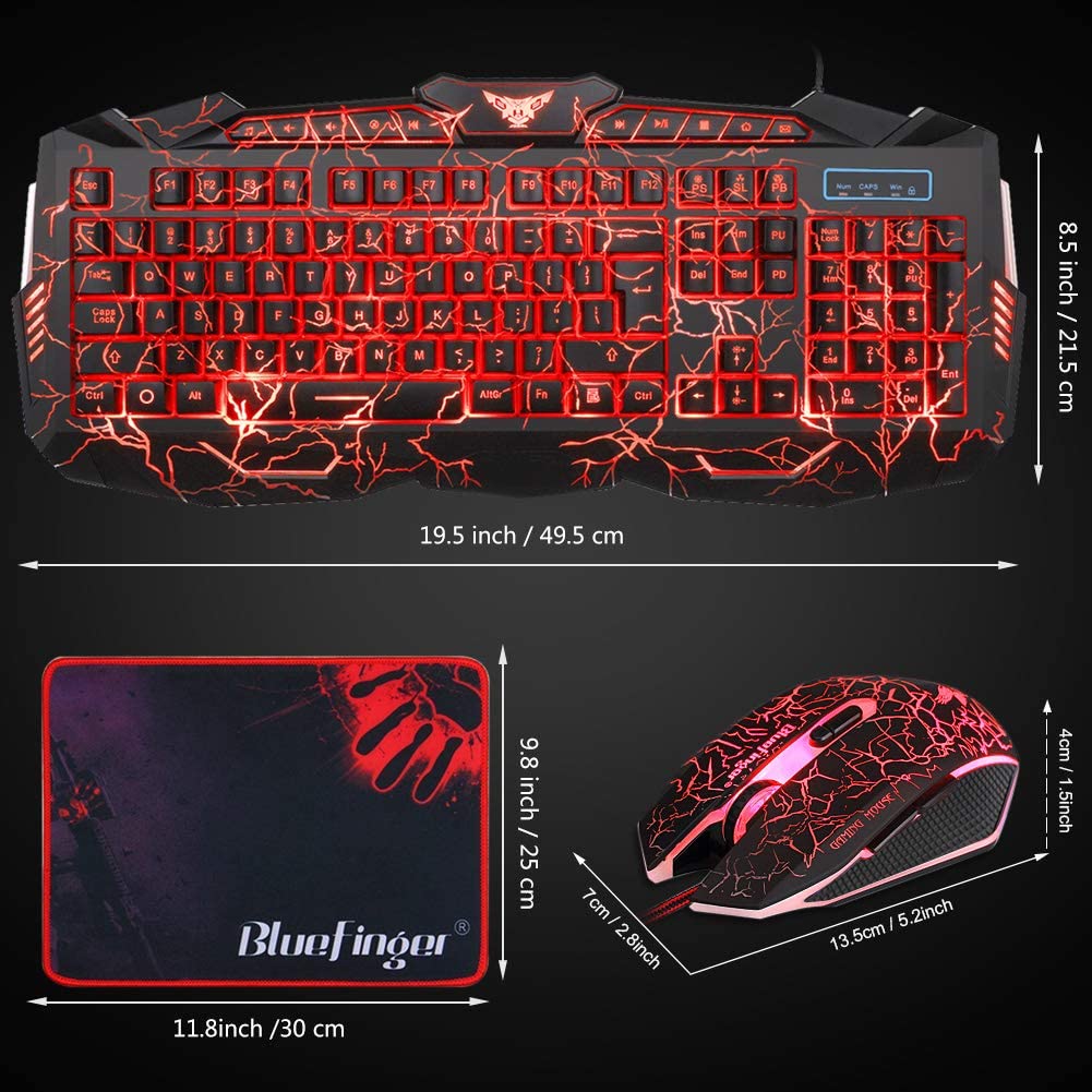 bluefinger backlit gaming keyboard