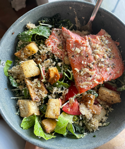 Kale Caesar Salad with GF Croutons