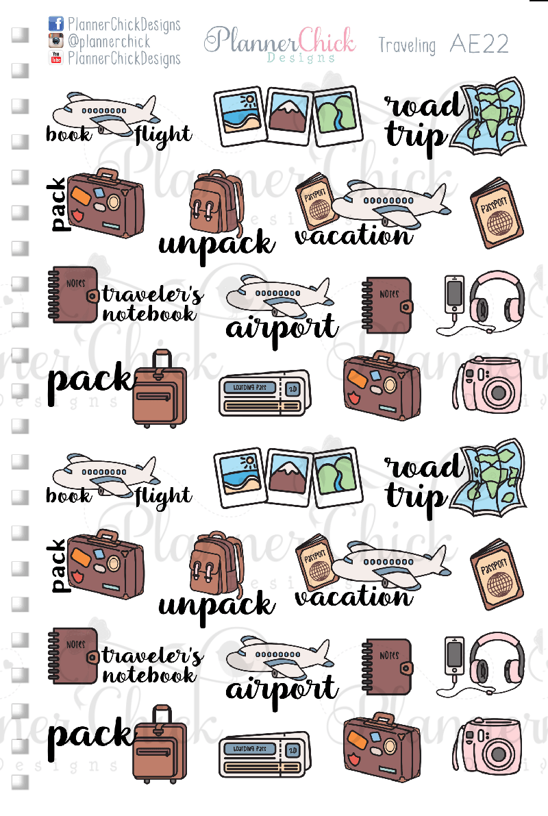 travel sticker kit planner