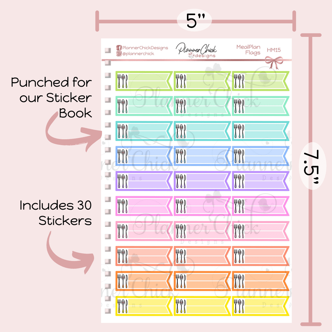 Meal Plan Flags – PlannerChickDesigns