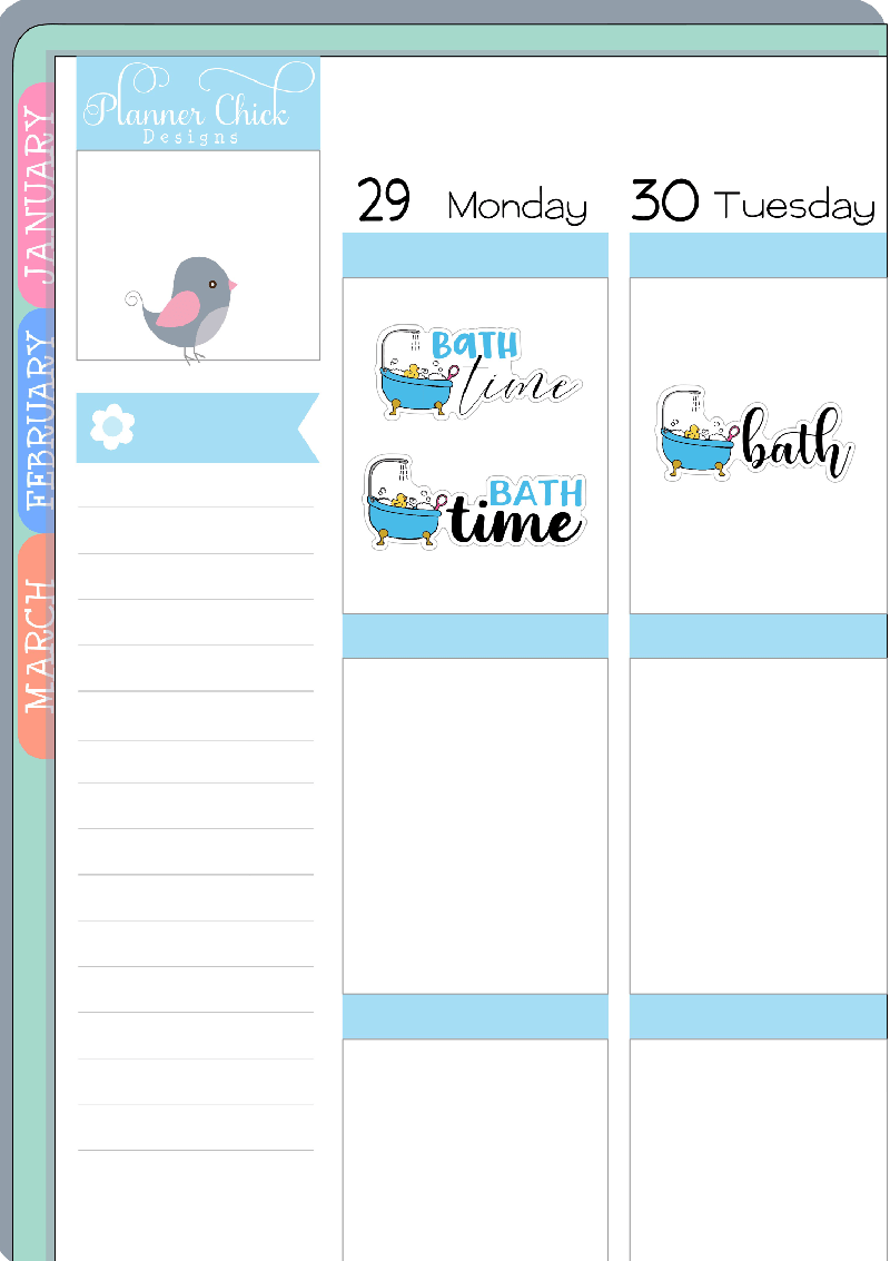 Bath Time PlannerChickDesigns