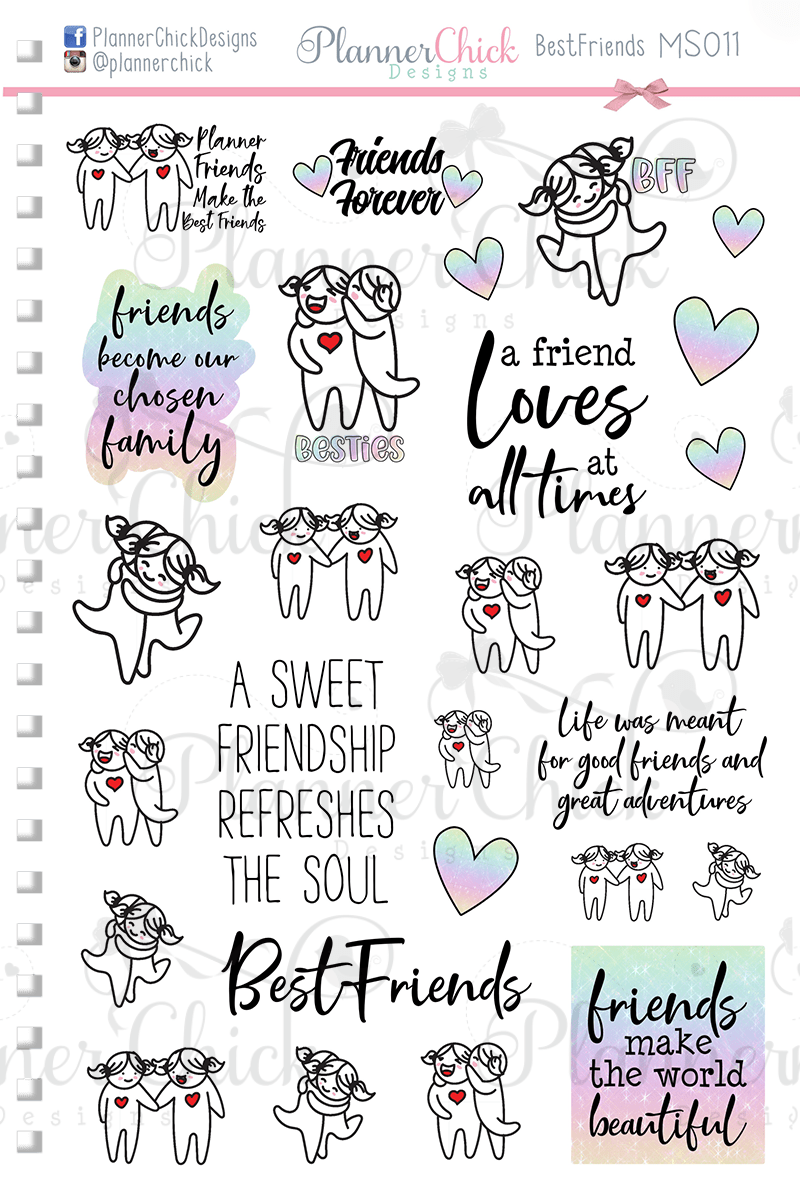 Best Friends Planner Stickers Plannerchickdesigns