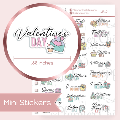 Classic Annual Holidays Planner Stickers