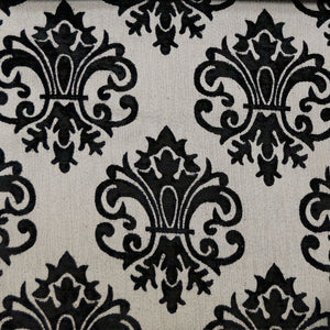 Silver and Black - Sparkling Lattice Collection Upholstery Fabric