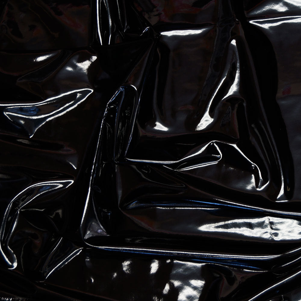 Black Liquid Stretch Vinyl Fabric