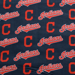 CHICAGO CUBS 100% Cotton MLB Fabric Blue Cursive Font (Choose Your Cut)