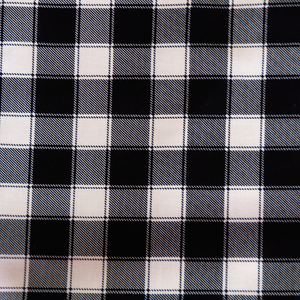 Buffalo Plaid White and Black - Large Square Plaid Flannel 100% Cotton  Fabric