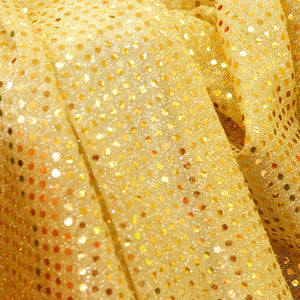 Bright Yellow Confetti Dot Sequin Cheer Bow Costume Fabric by the Yard