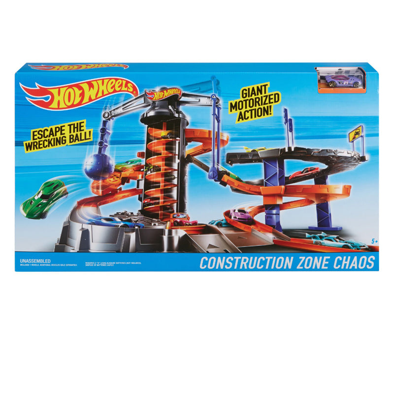 hot wheels construction zone chaos playset