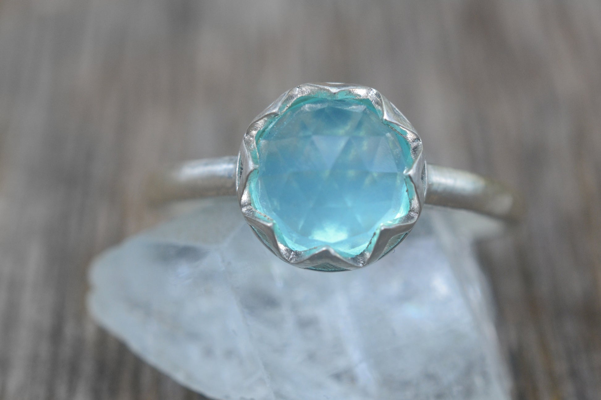 blue opal engagement ring