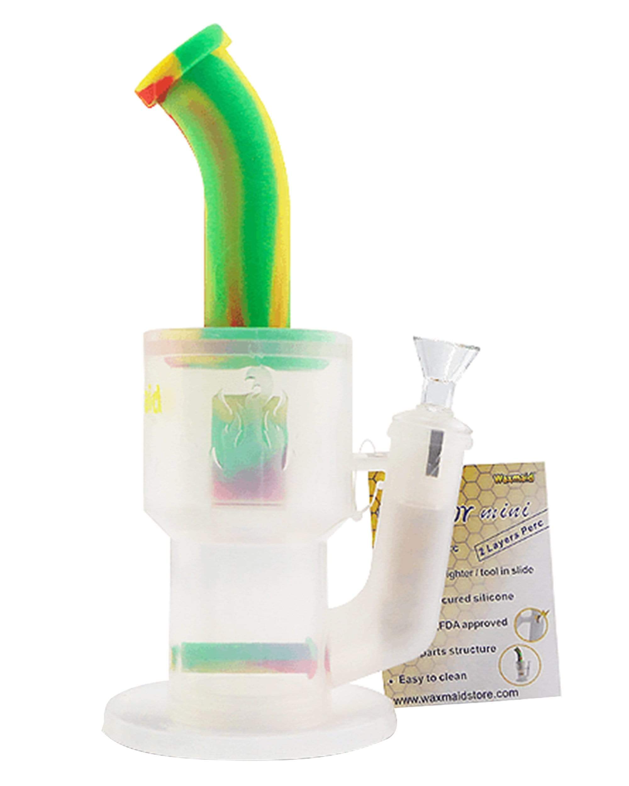 Overwegen Bemiddelaar belangrijk Waxmaid | Crystor S Transparent Silicone Double Percolator Water Pipe –  DankStop