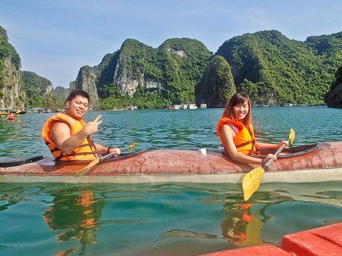 Kayaking at Halong Bay