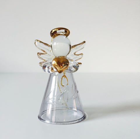 Glass, Engraved Angels with Bells, Tree Decoration – Bits Bobs & Pieces
