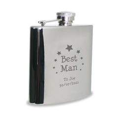 Personalised hip flask best man with stars grande