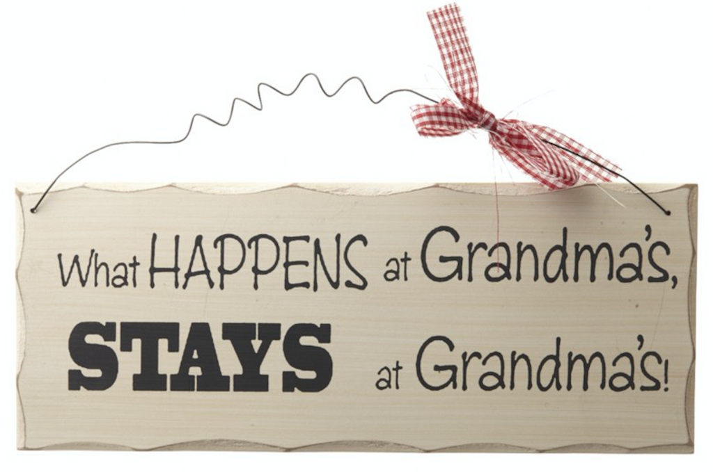 Wooden hanging sign. What happens at Grandma's stays – Bits Bobs & Pieces