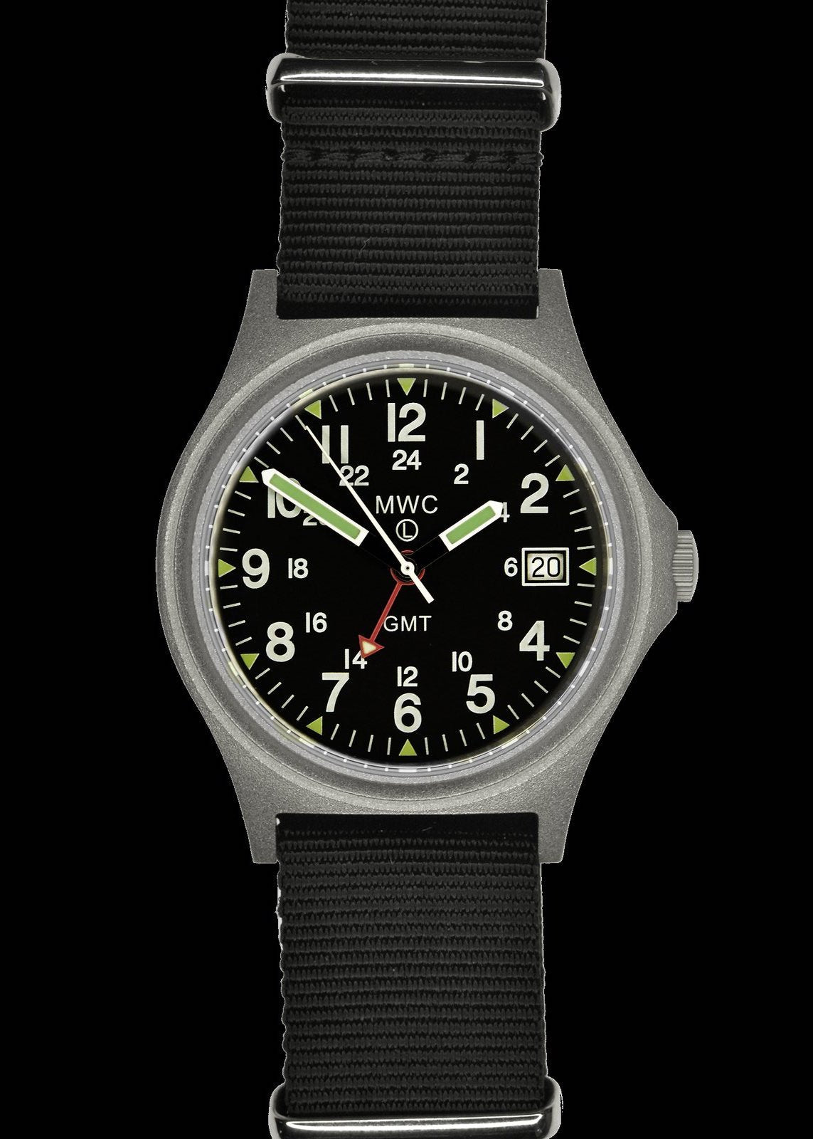 Mwc Gmt Dual Time Zone Water Resistant Military Watch In Stainless S Military Watch Company