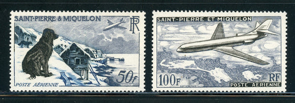 St. Pierre & Miquelon Scott #C21-C22 MLH Caravelle Over Dog and Village CV$73+