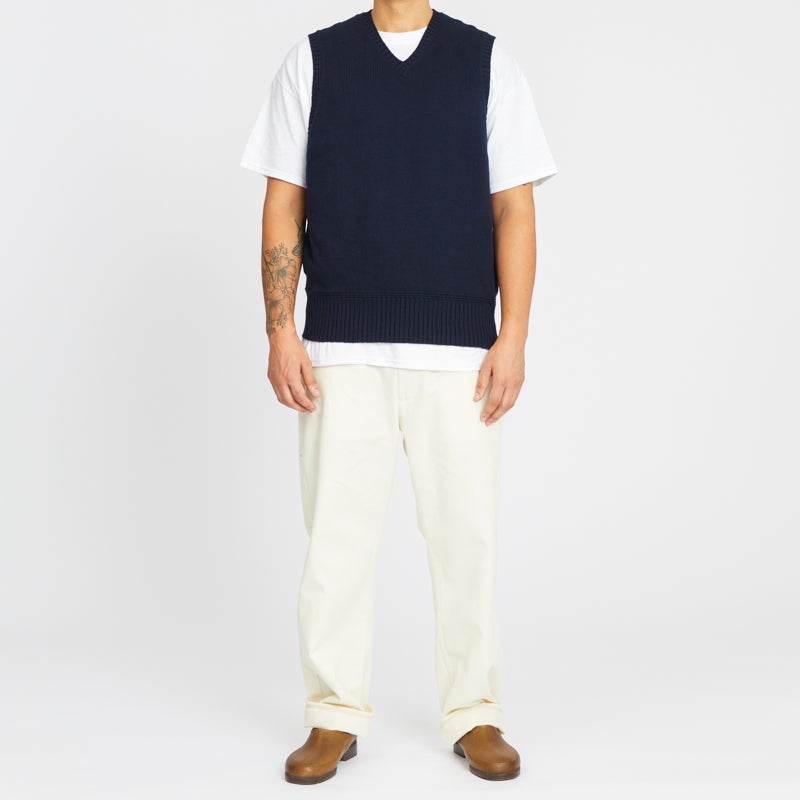 Sweater Vest - Navy Cotton – s.k. manor hill