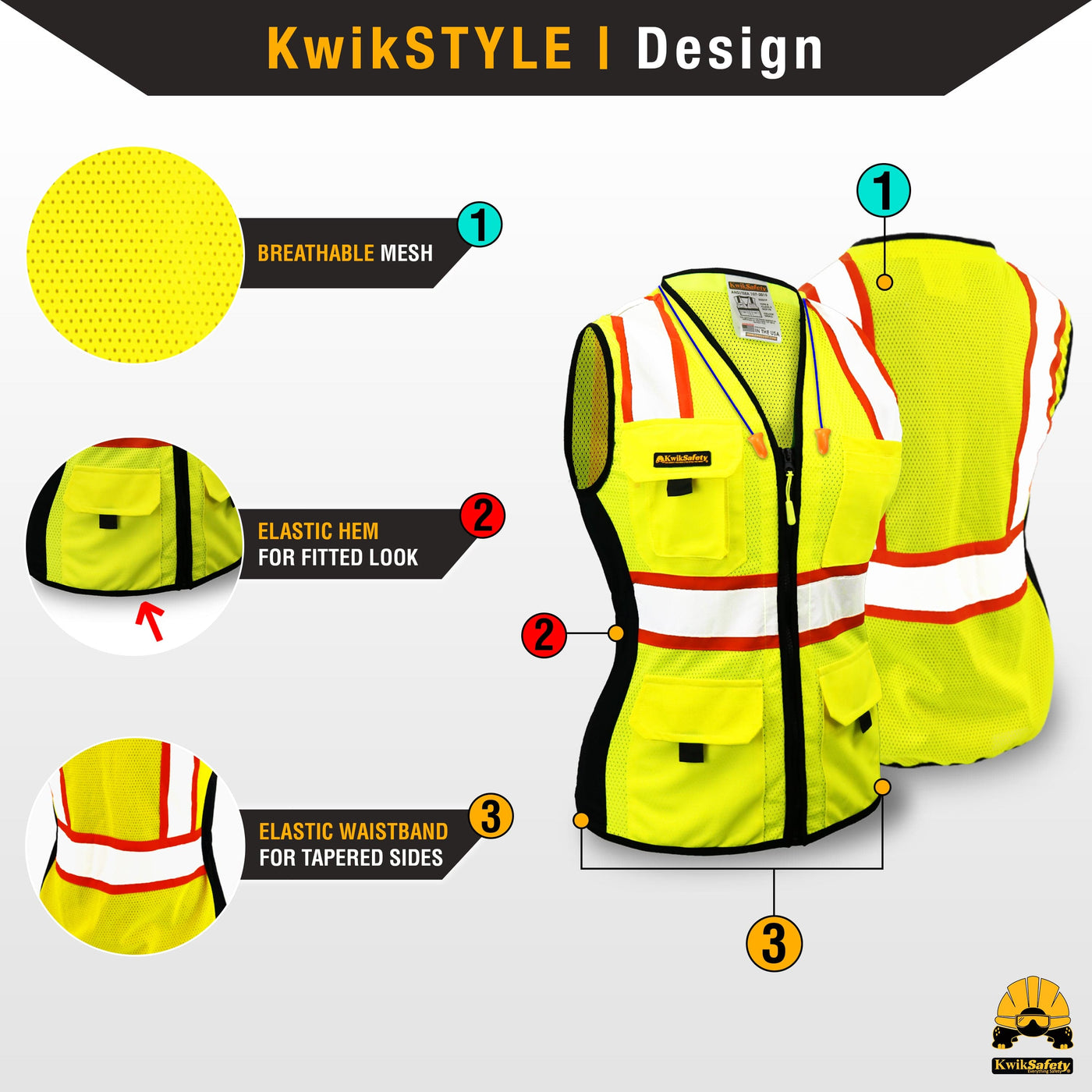 KwikSafety FIRST LADY Class 2 Safety Vest for Women ANSI Surveyor ...
