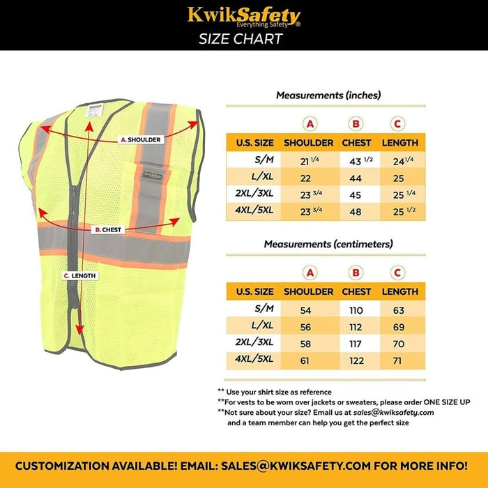 Safety Vest Size Chart