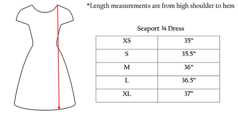 Seaport Shift 3/4 Sleeve - Solid Black – sailor-sailor Clothing