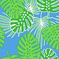 Small Palm Dance Blue/Green