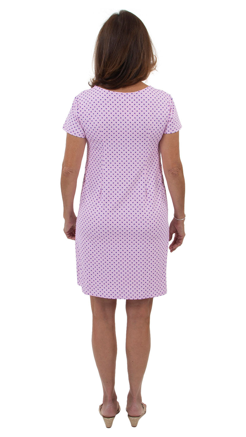 Marina Dress - Blue/Pink Basket Weave-FINAL SALE