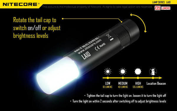 NiteCore LA10 tail switch functionality