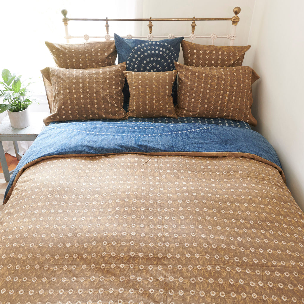 Organic Cotton Duvet Cover Earth Gold Bandhani Maiwa