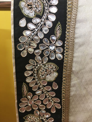 Cream Black Sari – Shop Amrapali