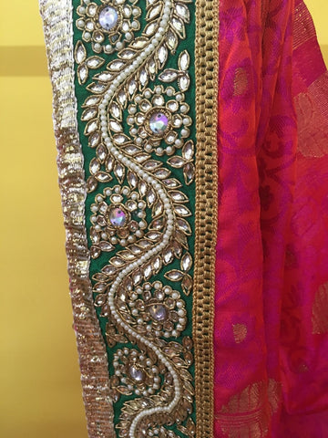 Fuscia Green Gold Sari – Shop Amrapali
