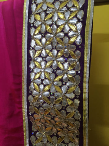 Fuscia Purple Gold Silver Sari – Shop Amrapali