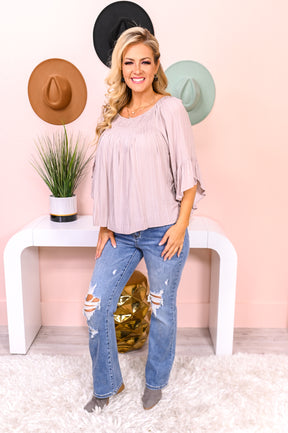 Space For Grace Dusty Rose Printed Top - T5031DRS
