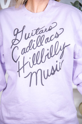 Guitars & Cadillacs Lavender Graphic Sweatshirt - A2576LV