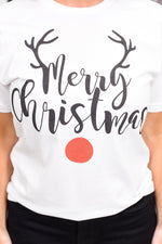 Merry Christmas White Graphic Tee - A1657WH