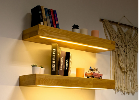 Floating Shelves with Lights