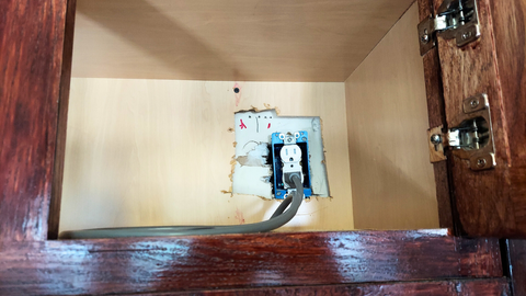 plug point inside the cabinet