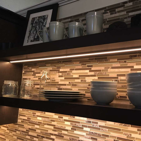 Floating shelf recessed LED lighting