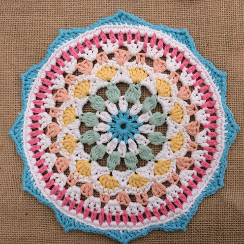 Cotton Pod Naissance Mandala, made from DROPS Paris