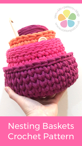 Cotton Pod Crochet Nesting Basket Pattern