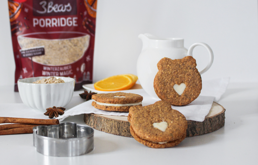 Bear-shaped coconut cookies