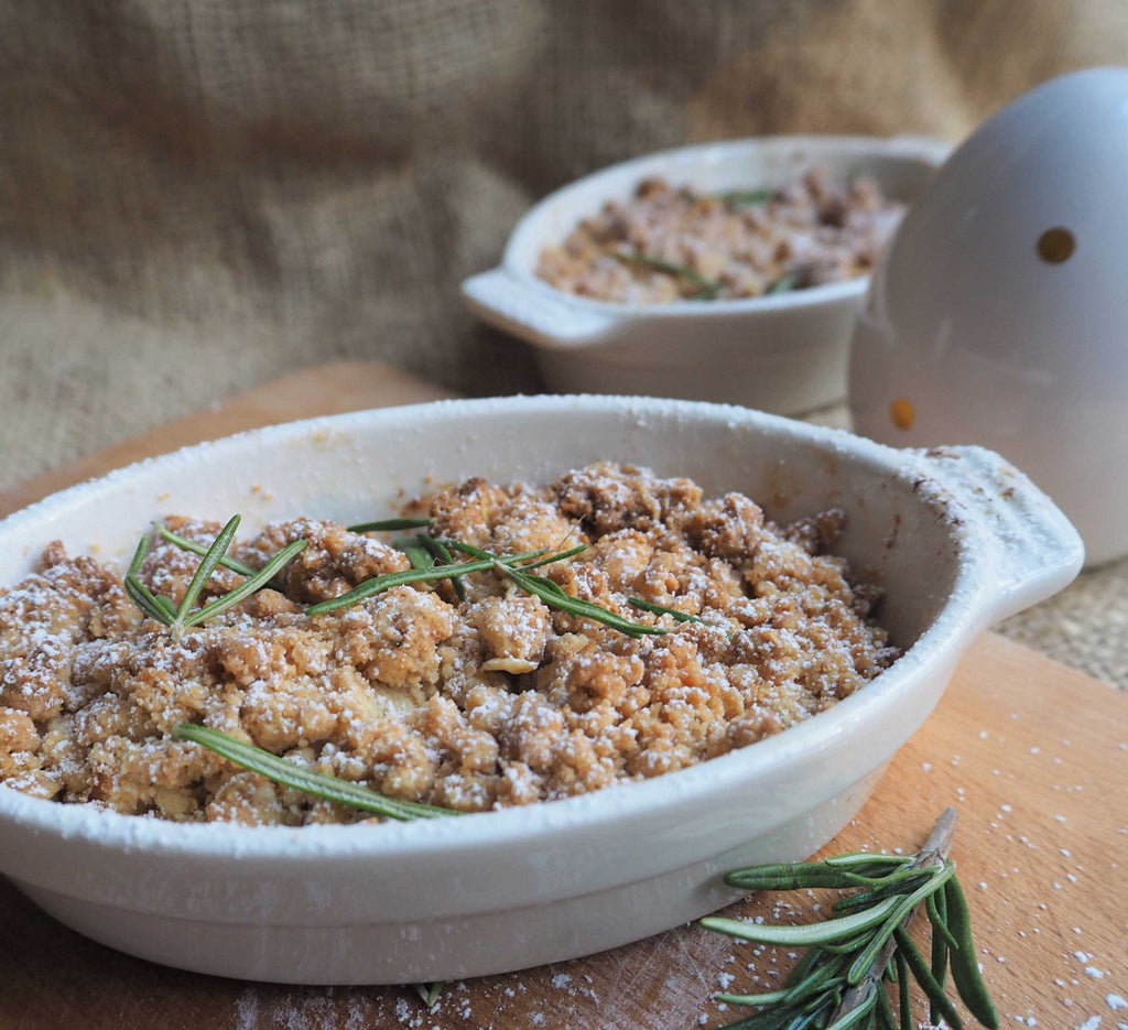 Apple Crumble Zubereitung Haferflocken