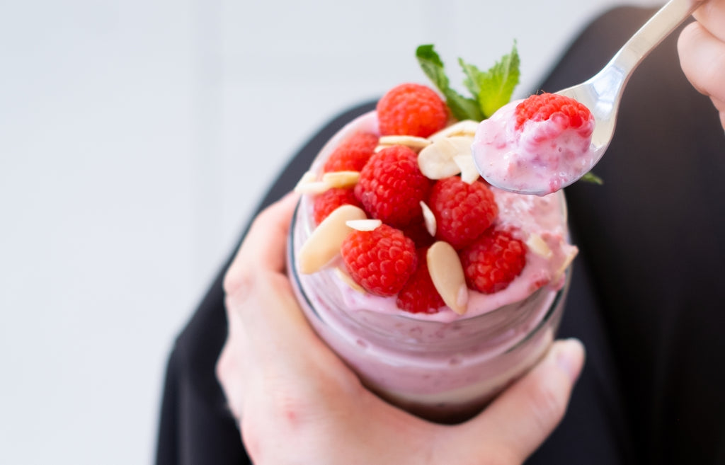 Overnight Oats Quark Himbeeren