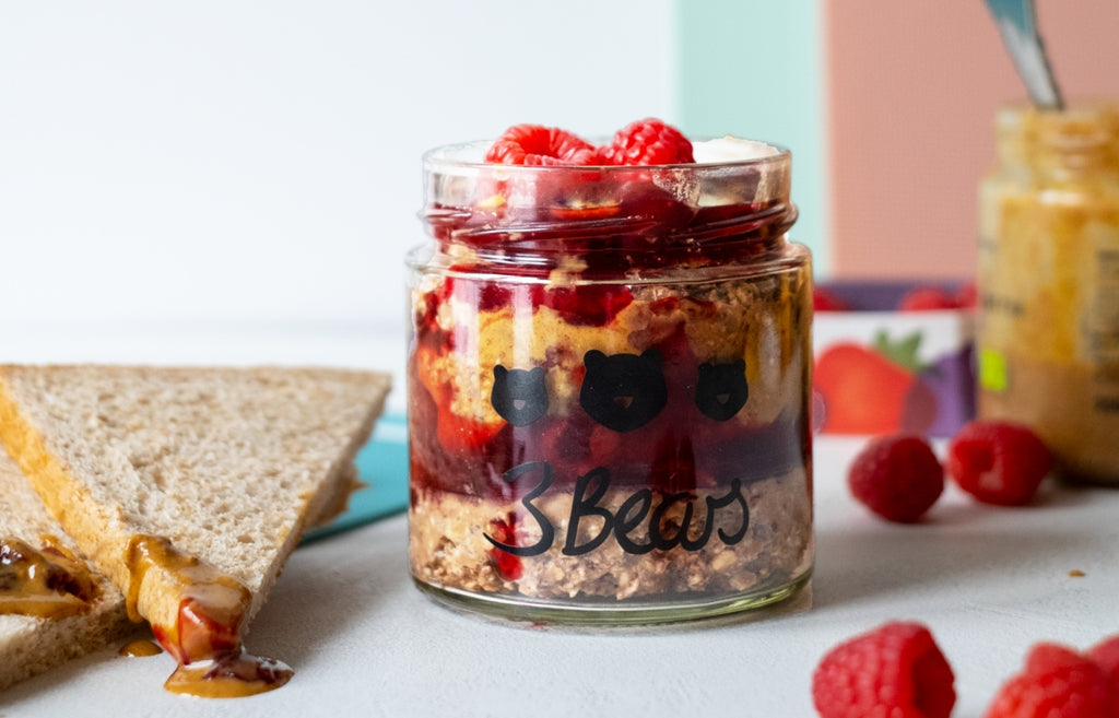 Peanut butter Jelly Overnight Oats