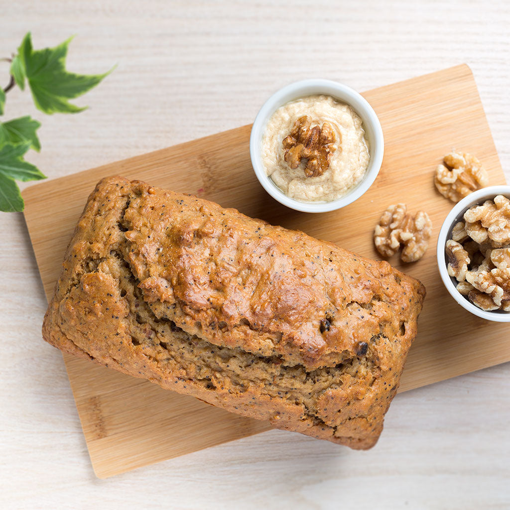 Walnoten bananenbrood havermout maanzaad