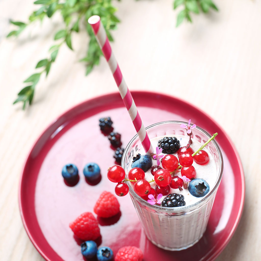 Haverbessensmoothie rijk aan eiwitten en arm aan calorieën