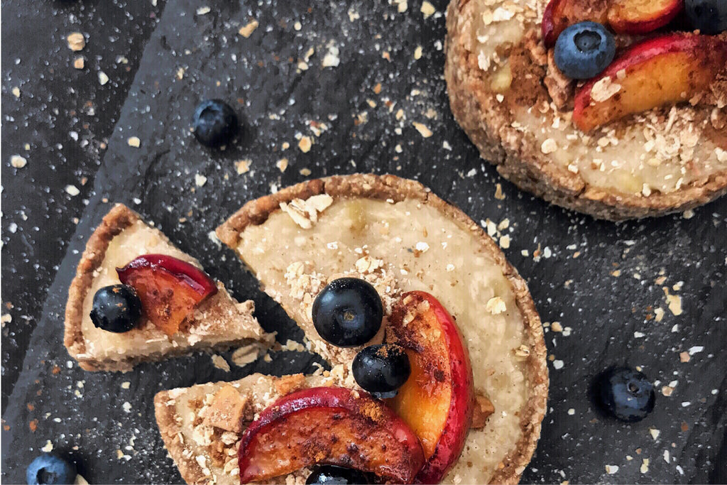 Coconut blueberry peach tart oatmeal